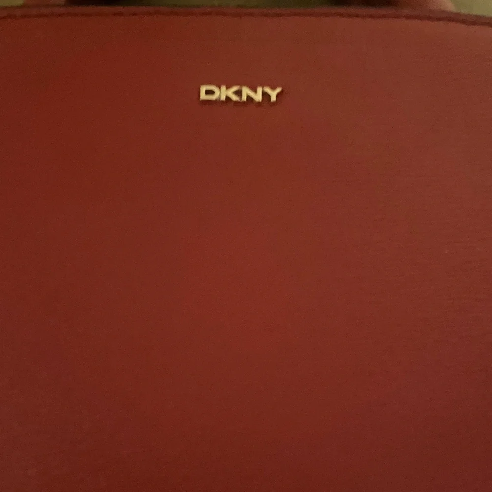 DKNY Cherry Red Saffiano Leather Satchel - Gold Hardware